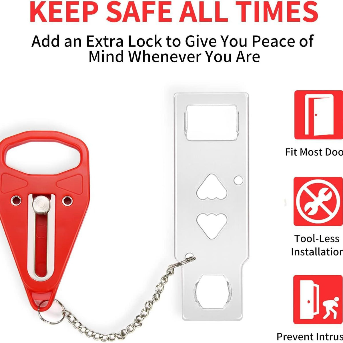 Door Stop Alarm for Hotel & Home Doors